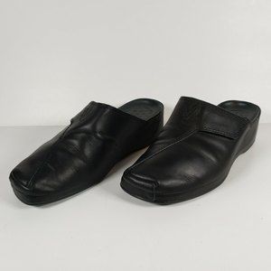 New VITAL Womens Black Mules US 5.5 EU 36 Leather Uppers, Made in Austria